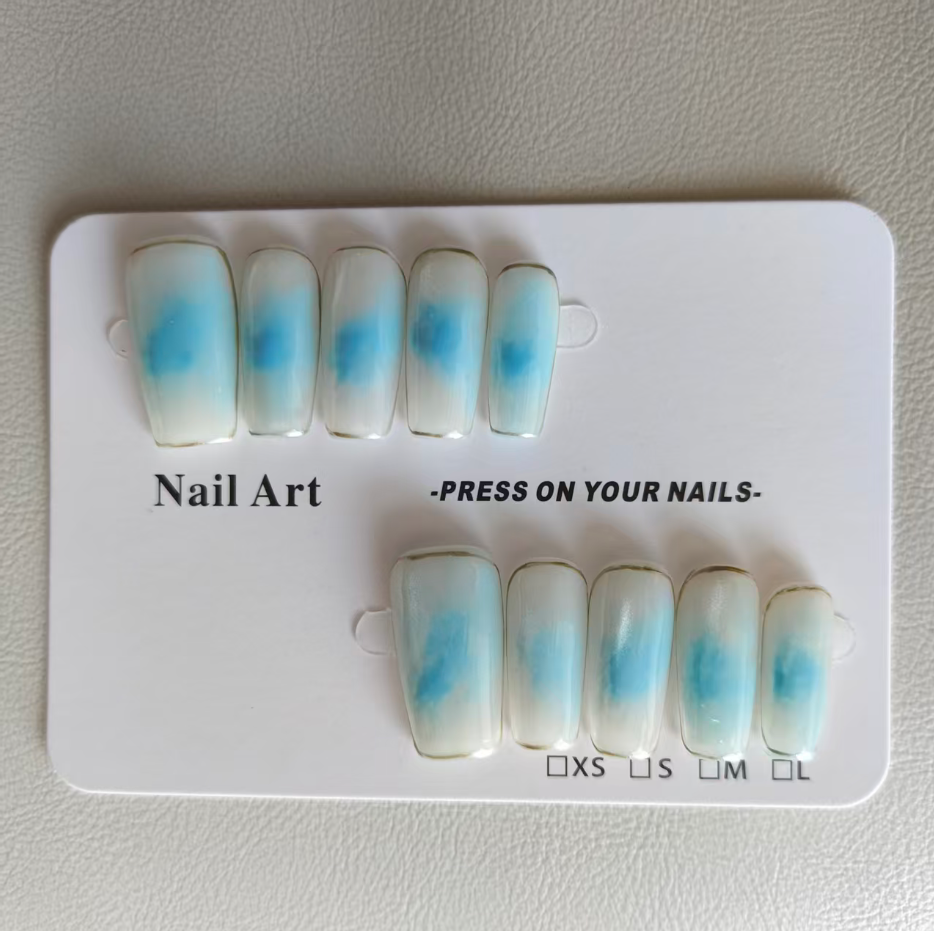 Cloud Ombre hand press-on nail card